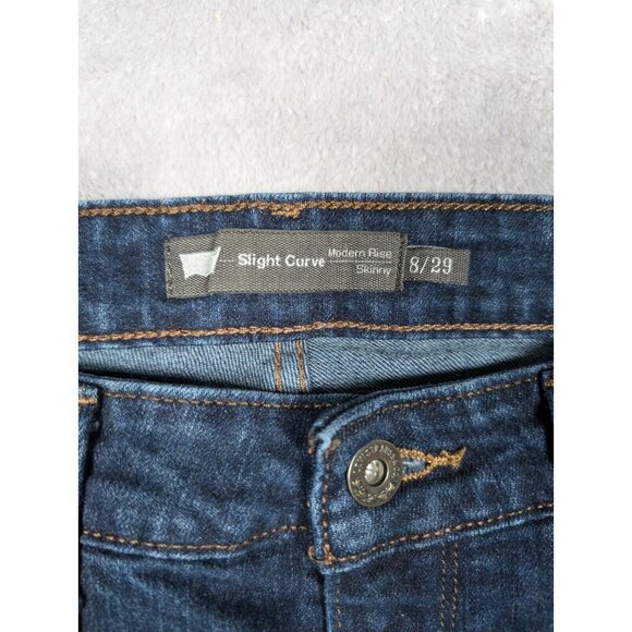 Levis Jeans Womens Size 8 29 Denim Mid Rise Skinny Slight Curve Shaping - Picture 2 of 10